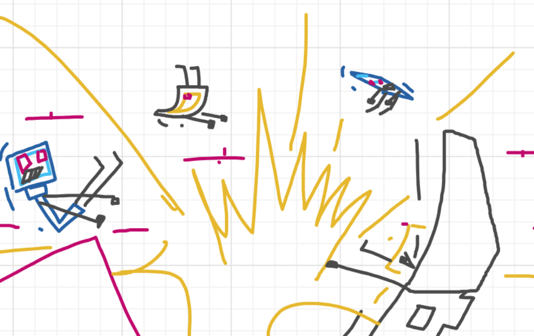 A panel from I've Been Everywhere, Man, episode nine of the Board Boards object show by Furretwalk/WalkingFurret.